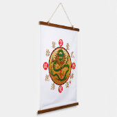Dragon & Old Kanji numerals Hangend Wandkleed (Gebogen)