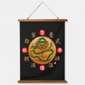 Dragon & Old Kanji numerals Hangend Wandkleed (Voorkant)
