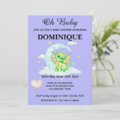 Dragon on a Cloud - Baby shower Uitnodiging (Staand voorkant)