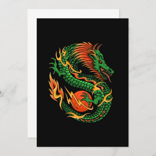 Dragon ontwerp illustratie kaart (Voorkant / Achterkant)