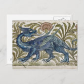 'Dragon'-ontwerp voor een tegel (w/c op papier) Briefkaart (Voorkant / Achterkant)