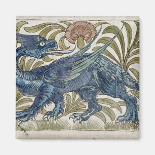 'Dragon'-ontwerp voor een tegel (w/c op papier) Magneet