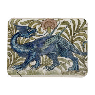 'Dragon'-ontwerp voor een tegel (w/c op papier) Magneet