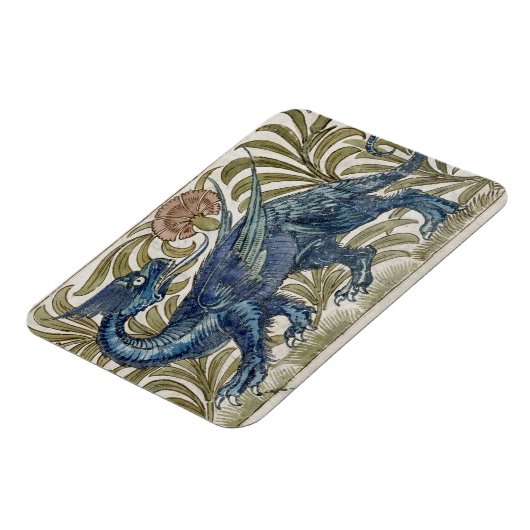 'Dragon'-ontwerp voor een tegel (w/c op papier) Magneet (Linkerzijde)