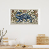 'Dragon'-ontwerp voor een tegel (w/c op papier) Poster (Keuken)