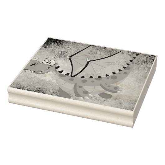 Dragon op een oranje textuur rubberstempel (Stempel)