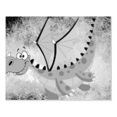Dragon op een oranje textuur rubberstempel (Afrduk)