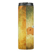 Dragon op een oranje textuur thermosbeker (Achterkant)