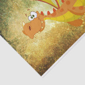 Dragon op een oranje textuur tissuepapier (Detail)