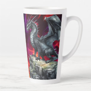 Dragon op een vurige overlook latte mok