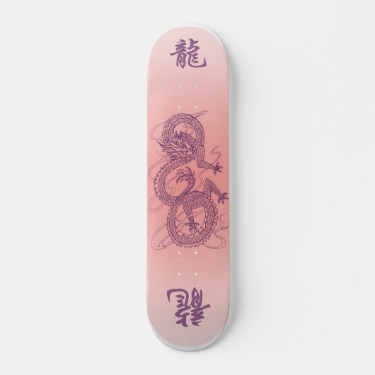 DRAGON OP PINK SKATEBOARD (Voorkant)