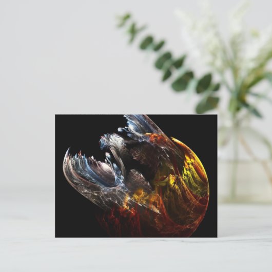 Dragon opkomend briefkaart (Staand voorkant)