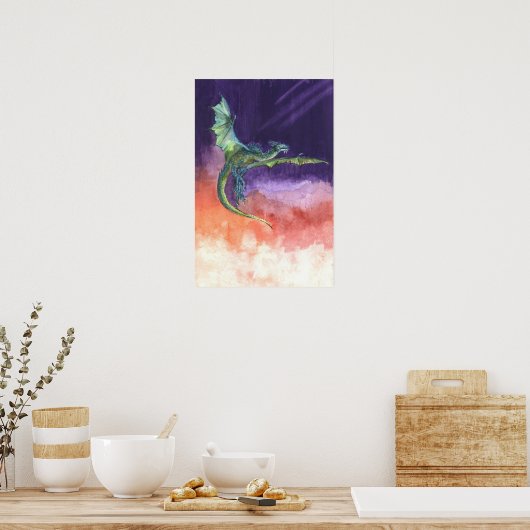 Dragon oplichten poster (Keuken)