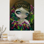 Dragon Orchid fairy ART PRINT dragoning big eye (Keuken)