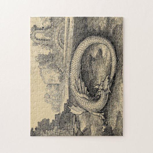 Dragon Ouroboros Serpent Legpuzzel (Verticaal)