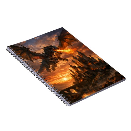 Dragon Over Duskfall Castle Notitieboek (Rechterzijde)