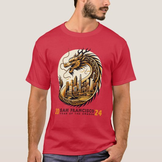 Dragon Over San Francisco - Chinees Nieuwjaar 2024 T-shirt (Voorkant)
