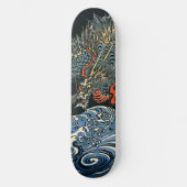 Dragon over turbulente golven Japanse  kunst Persoonlijk Skateboard (Voorkant)