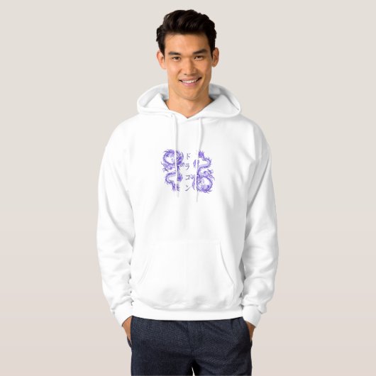 Dragon paars hoodie (Voorkant volledig)