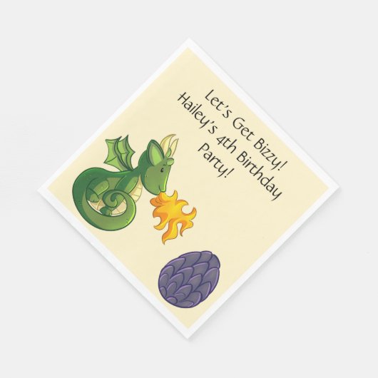 Dragon Party gepersonaliseerde servetten (Hoek)