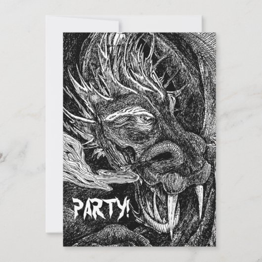 Dragon 'Party!' uitnodiging (Voorkant)