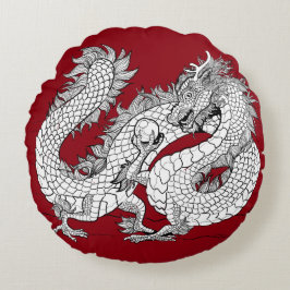 Dragon Pearl Rond Kussen