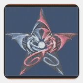 Dragon Pentacle Vierkante Sticker (Voorkant)