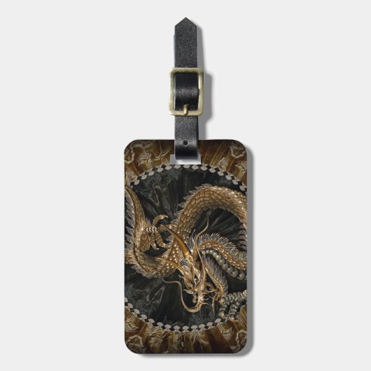 Dragon Pentagram Bagagelabel (Voorkant verticaal)