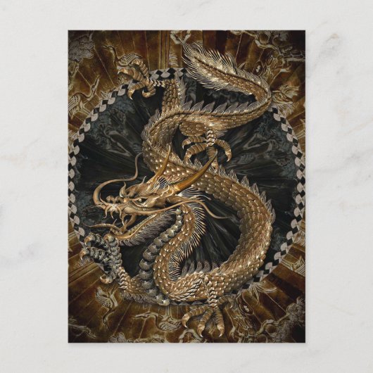 Dragon Pentagram Briefkaart (Voorkant)
