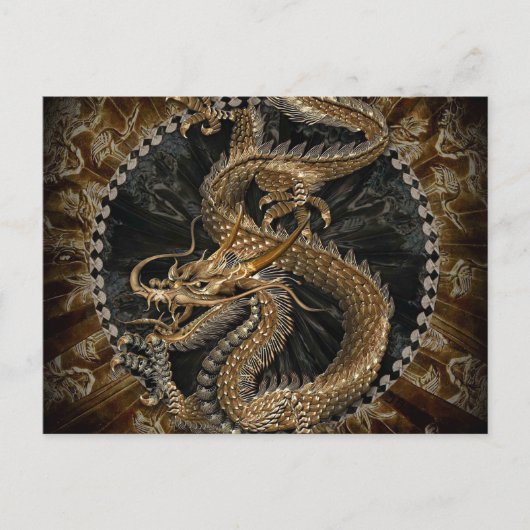 Dragon Pentagram Briefkaart (Voorkant)