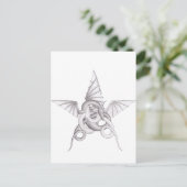 Dragon Pentagram Briefkaart (Staand voorkant)