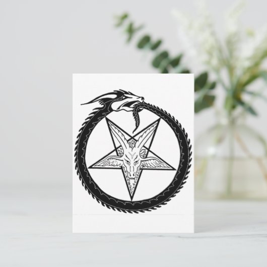 Dragon Pentagram Briefkaart (Staand voorkant)
