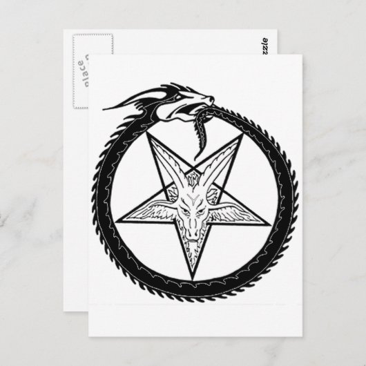 Dragon Pentagram Briefkaart (Voorkant / Achterkant)