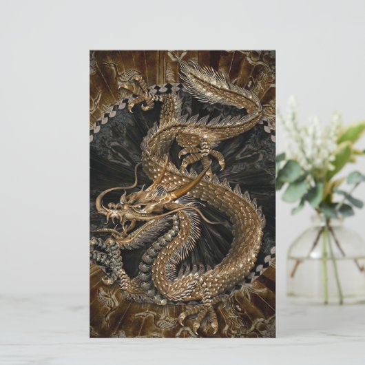 Dragon Pentagram Briefpapier (Staand voorkant)