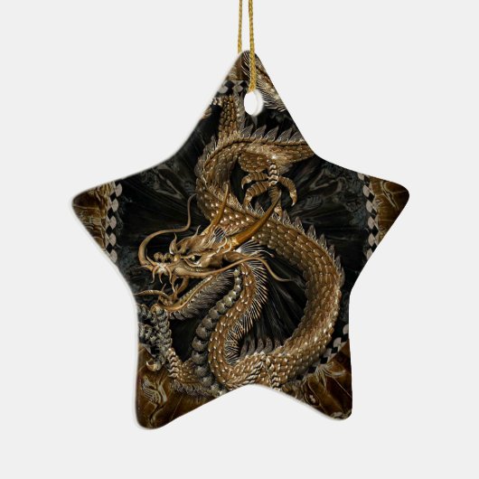 Dragon Pentagram Keramisch Ornament (Rechts)