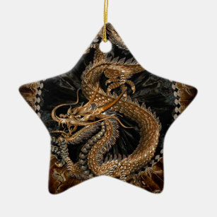 Dragon Pentagram Keramisch Ornament
