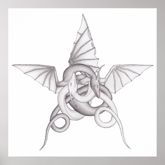 Dragon Pentagram Poster (Voorkant)