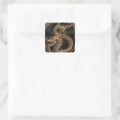 Dragon Pentagram Vierkante Sticker (Tas)