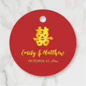 Dragon Phoenix Chinese bruiloft logo Bedankjes Labels (Achterkant)