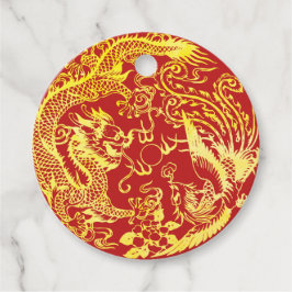 Dragon Phoenix Chinese bruiloft logo Bedankjes Labels