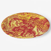 Dragon Phoenix Chinese bruiloft logo Papieren Bordje (Gekanteld)