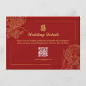 Dragon Phoenix Chinese Wedding details QR code Informatiekaartje (Voorkant)