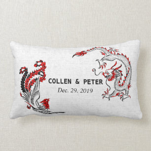 Dragon-Phoenix Chinese Wedding Gift Personalized Kussen