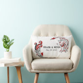 Dragon-Phoenix Chinese Wedding Gift Personalized Kussen (Stoel)