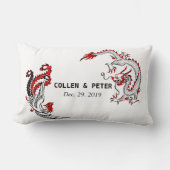 Dragon-Phoenix Chinese Wedding Gift Personalized Kussen (Voorkant)