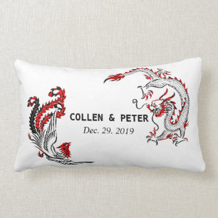 Dragon-Phoenix Chinese Wedding Gift Personalized Kussen