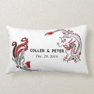Dragon-Phoenix Chinese Wedding Gift Personalized Kussen
