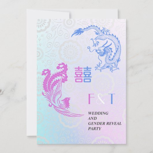 Dragon-Phoenix Double XI Bruiloft & Geslacht onthu Kaart (Voorkant)