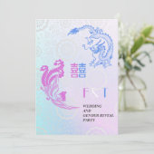 Dragon-Phoenix Double XI Bruiloft & Geslacht onthu Kaart (Staand voorkant)