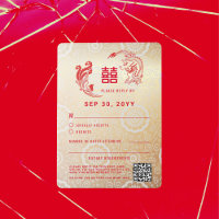 Dragon Phoenix Dubbel Xi Chinees Bruiloft RSVP Kaa